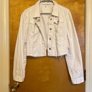 White cropped jean jacket